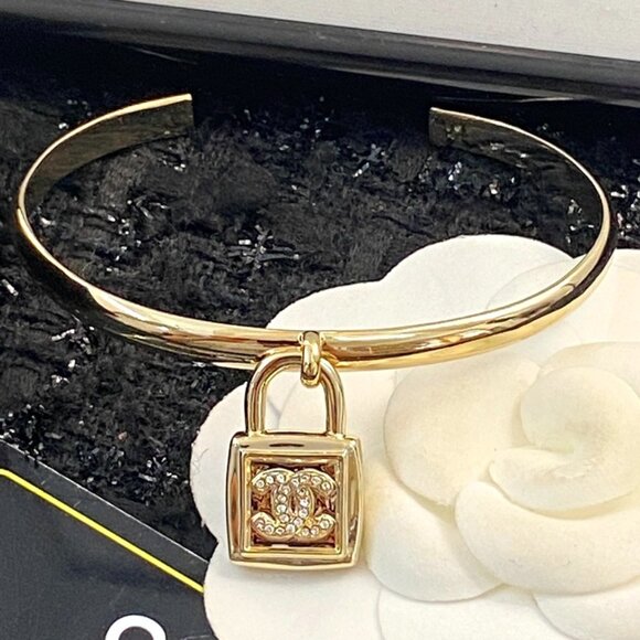 CHANEL Jewelry - Chanel Crystal CC Padlock Cuff Bracelet NIB